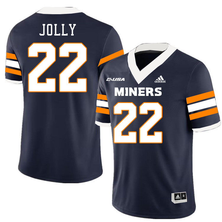 Ezell Jolly UTEP Jersey,UTEP Miners #22 Ezell Jolly College Football Jersey,Uniforms-Navy